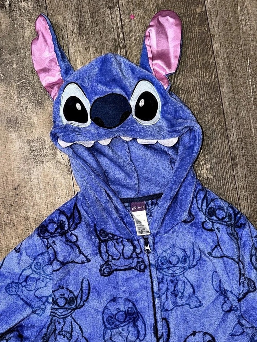 Disney Stitch One-Piece Pajama Size adult Large Like New